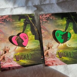 Pink and Green Heart Pin Set